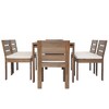 7-Piece Outdoor Patio Acacia Wood Dining Set with Rectangular Table and 6 Cushioned Chairs - 3 of 4