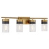 Savoy House Brickell 4 - Light Vanity in  Warm Brass - 4 of 4