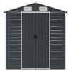 vidaXL Galvanized Steel Outdoor Garden Shed - Ample Storage for Garden Tools and Furniture, Rust-Resistant, in Anthracite Gray - 4 of 4