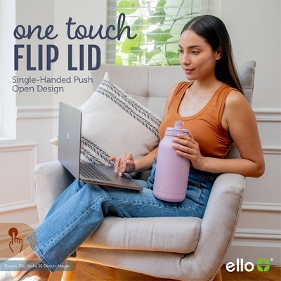 Ello 64oz Hydra Stainless Steel 1/2 Gallon Jug - Black: Portable Water Jug, Dishwasher-Safe, Cold Beverages