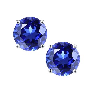 Turandoss Birthstone Stud Earrings for Women - S925 Sterling Silver Flat Back Cartilage Earring Set for Multiple Piercing, Christmas Gifts for Women - 1 of 4