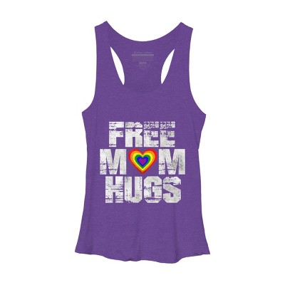 Adult Design By Humans Vintage Free Mom Hugs Heart Pride By Avocato Racerback Tank Top