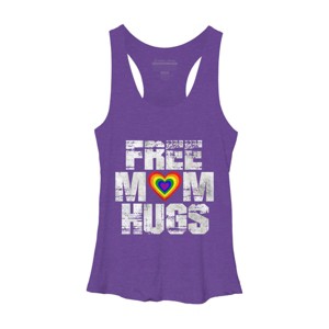 Adult Design By Humans Vintage Free Mom Hugs Heart Pride By Avocato Racerback Tank Top - 1 of 2