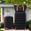 FURNIinspire Bag And Luggage Sets Suitcase Set Spinner Suitcases With TSA Lock And Tote Bag, 3 Piece Luggage Sets, Black And Brown, 20" 28" - 2 of 4