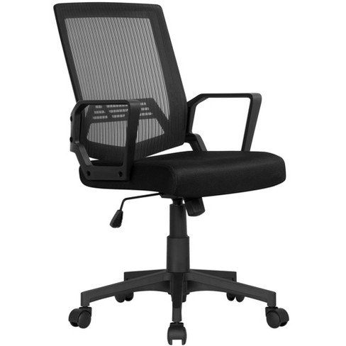 Yaheetech Adjustable Mid-back Office Chair Computer Chair With Wheels ...