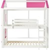 Donco Kids Sweetheart Twin Over Twin White & Pink House Bunkbed - 2 of 4