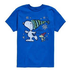 Boys' - Peanuts - Snoopy Woodstock Skate Short Sleeve Graphic T-Shirt - 1 of 4