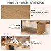 Lyngins 51" Minimalist Coffee Table with Tapered Tabletop & Rounded Edges, Modern Coffee Table with Thick Vertical Feet, Living Room Table - 3 of 4