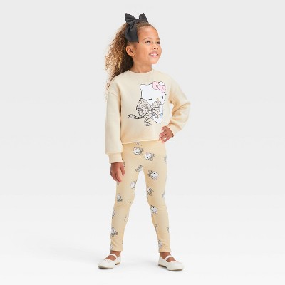 Toddler Girls' Hello Kitty 2pc Top and Bottom Set - Beige