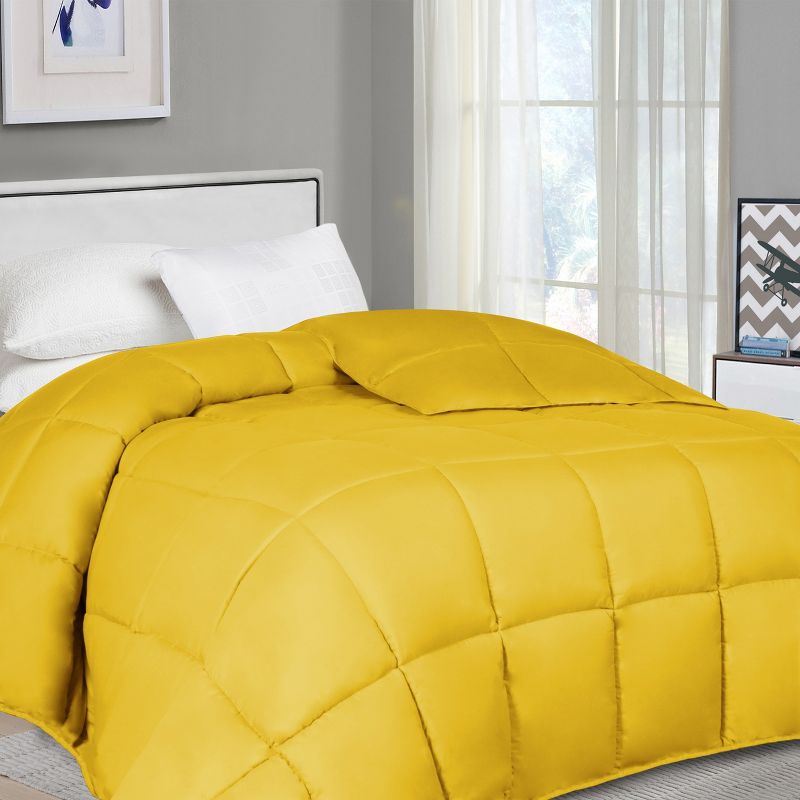 Brushed Microfiber Solid Comforter Reversible Medium Weight Down Alternative Bedding by Blue Nile Mills, 3 of 11
