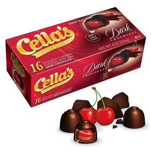 Cella's Dark Chocolate Covered Cherries - Available in 10 Count, 16 Count or 22 Count - 1 of 3