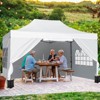 Costway 10 X 14 FT Pop up Canopy Tent with 4 Sidewalls, Wheeled Bag, 4 Sandbags, 8 Stakes White/Gray - 2 of 4