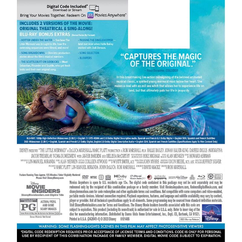 The Little Mermaid 2023 (Blu-ray + DVD + Digital Code), 3 of 4