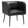 Dining Chair 29.3"H Black – Faux Leather Upholstered Seat with Black Steel Frame & Armrests by Zuo Modern - 4 of 4