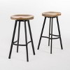 GDFStudio Malia Pinewood and Iron 31.5 Inch Backless Swivel Barstools (Set of 2) - 2 of 4