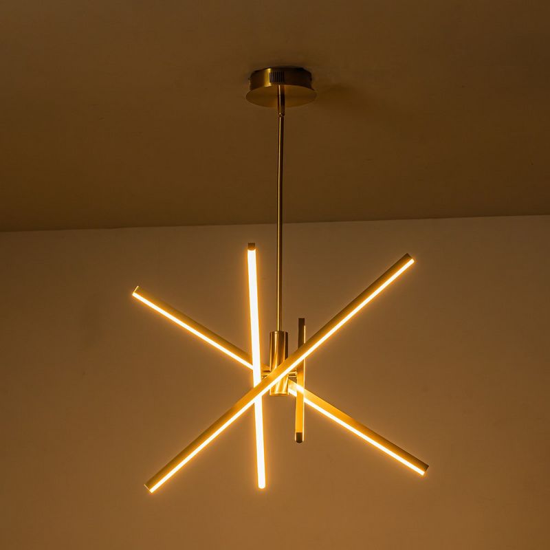 C Cattleya 4-Light Dimmable Integrated LED Gold Sputnik LED Chandelier for Dining Room Kitchen Living Room, 3 of 8