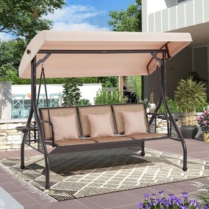 EROMMY Outdoor Porch Swing with Adjustable Hardtop - 1 of 4