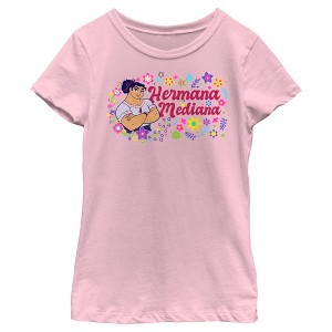 Girl's Encanto Luisa Hermana Mediana with Flower T-Shirt - 1 of 4
