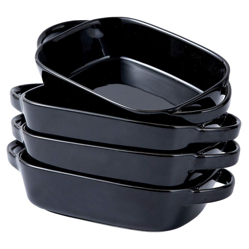 Bruntmor 9'' x 5'' Ceramic Baking Dish - Black - Set of 4, 1 of 7