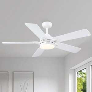 Kviflon 52 Inch Ceiling Fan with Light and Remote,Suitable for Sloped Ceiling for Living Room,Farmhouse,Bedroom - 1 of 4