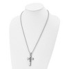 Black Bow Jewelry Stainless Steel & Black Rubber Triple Cross Necklace, 24 Inch - 2 of 4