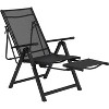 Outdoor Lounge Chairs Set Outdoor Patio Folding Chair with Retractable Footrest Portable Dining with Armrests Adjustable Recliner for Garden, Camping - 2 of 4