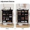 Acekool 6-Tier Rattan Shoe Cabinet - Adjustable Shelf Organizer with Doors for Entryway, Hallway & Closet, Natural Weave - 4 of 4