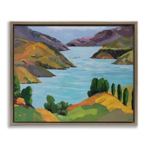 Stupell Industries Akaroa Sound Landscape Floating Frame Canvas Art - 1 of 4