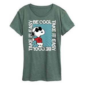 Women's - Peanuts - Be Cool, Take It Easy Snoopy Short Sleeve Graphic T-Shirt - 1 of 4