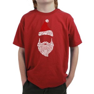 LA Pop Art Boy's Word Art T-shirt - Santa Claus Red Large - 1 of 4