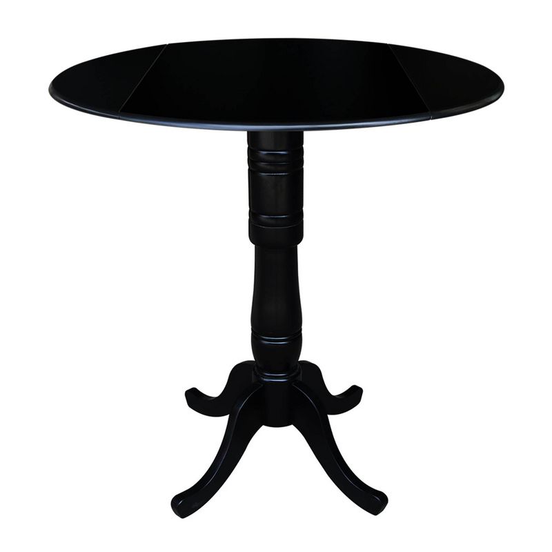 Davidson Round Dual Drop Leaf Pedestal Table Black - International Concepts, 1 of 10