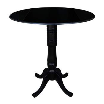 Davidson Round Dual Drop Leaf Pedestal Table Black - International Concepts
