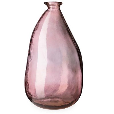 Pink and Gray Recycled Glass Balloon Vases, set of 2 - Pink/ Gray