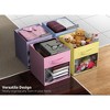 Sorbus 11 Inch 6 Pack Collapsible Fabric Storage Bins with Clear Window - for Organizing Clothes, Toys, Books, Shelves, Closets & more - image 3 of 4