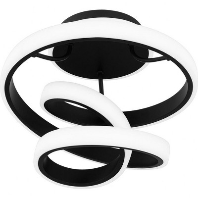 Matte Black Aluminum LED Semi Flush Mount Light