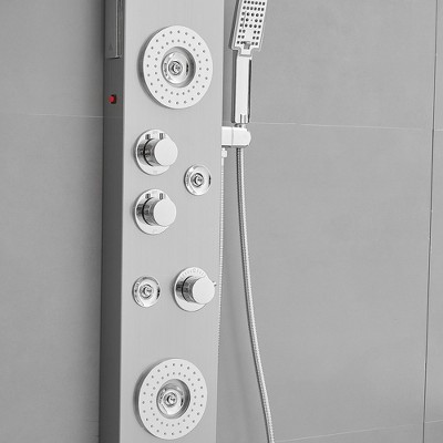 Nickel Chrome Multi-Function LED Shower Panel System