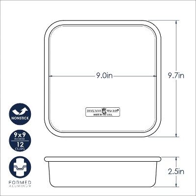 Nordic Ware Nonstick Aluminum 9-Inch Square Cake Pan