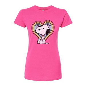 Women's - Peanuts - Snoopy Pastel Heart Fitted Graphic T-Shirt - 1 of 3