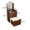 YONWAY 3 in 1 Vanity Desk with Plip Top Mirror, 3 Drawers & Cushion Stool Vanity Table Set, for Bedroom - 3 of 4