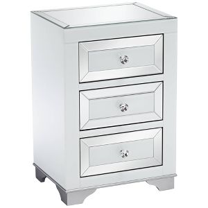 Studio 55d Addison White Mirrored 3 Drawer Side Table Target