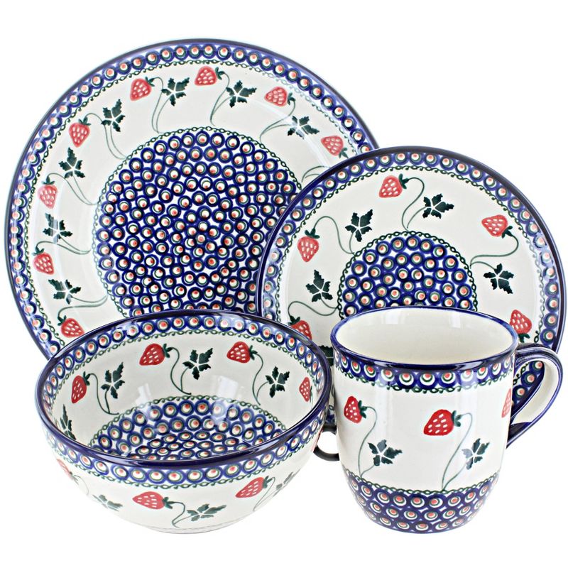 Blue Rose Polish Pottery 1000 Millena 4 Piece Place Setting, 1 of 2
