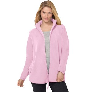 Woman Within Zip-Front Microfleece Jacket - 1 of 4