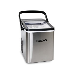 Igloo Self-Cleaning Portable Electric Countertop Ice Maker Machine with Handle, 26 Pounds in 24 Hours, with Ice Scoop and Basket, Stainless Steel - 1 of 4