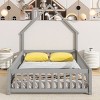 1Pc House Floor Bed , Solid Pine Wood Frame ,Fence Guardrails for Kids' Safety and Fun Bedroom Play Space - Baofuwish - 2 of 4