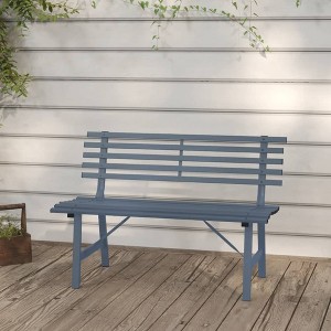 vidaXL Patio Bench 43.3" Steel Gray - 1 of 4