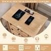 Nightstand with Charging Station & 3 Drawers, Farmhouse 23.6in Wide Nightstands with Roman Column, End Table for Bedroom - 2 of 4