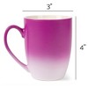 Elanze Designs Pick Your Poison Two Toned Ombre Matte Pink and White 12 ounce Ceramic Stoneware Coffee Cup Mug - 4 of 4