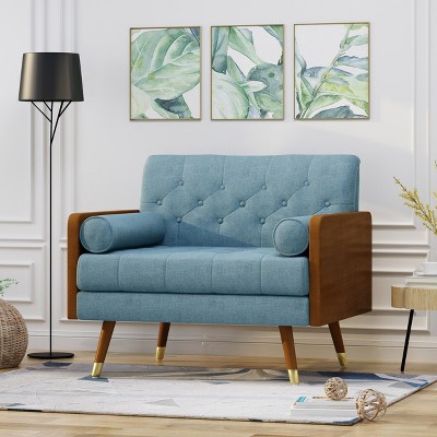 NicBex Mid-Century Modern Accent Chair, Button-Tufted Diamond Stitching with Bolster Pillows for Living Room & Bedroom Chair