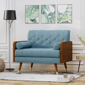 NicBex Mid-Century Modern Accent Chair, Button-Tufted Diamond Stitching with Bolster Pillows for Living Room & Bedroom Chair - 1 of 4
