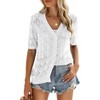 Zeagoo Lightweight Cardigans for Women 2025 Summer Short Sleeve Crochet Knit Button Down Shrugs Sweater - 3 of 4